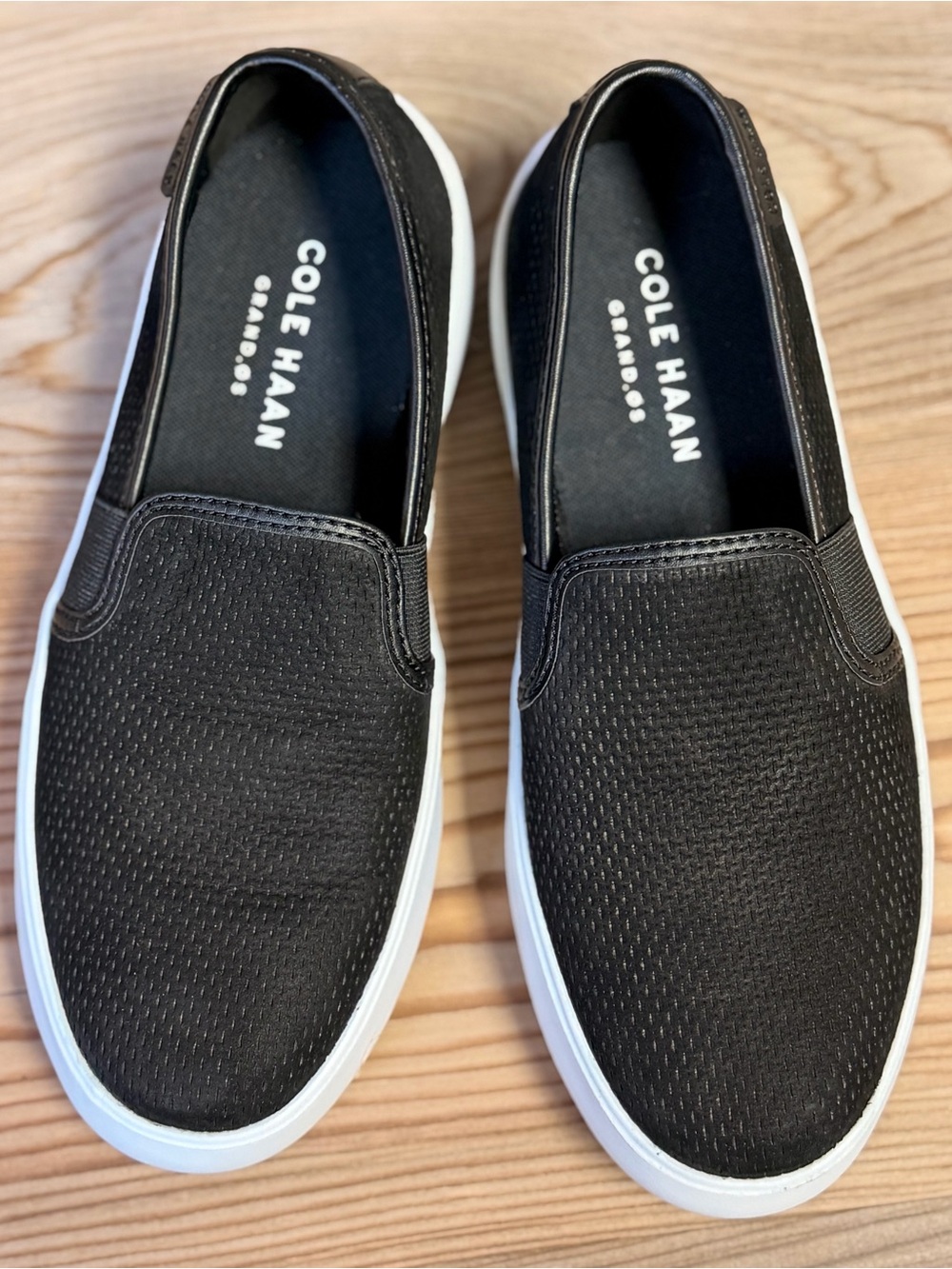 Cole Haan Grand Crosscourt Slip On Sneakers Black Perforated NIB No Box Size 5.5 - Picture 3 of 11